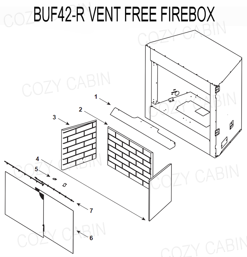 Monessen 42" Exacta Vent Free Circulating Gas Firebox with Refractory Interior (BUF42-R)  #BUF42-R